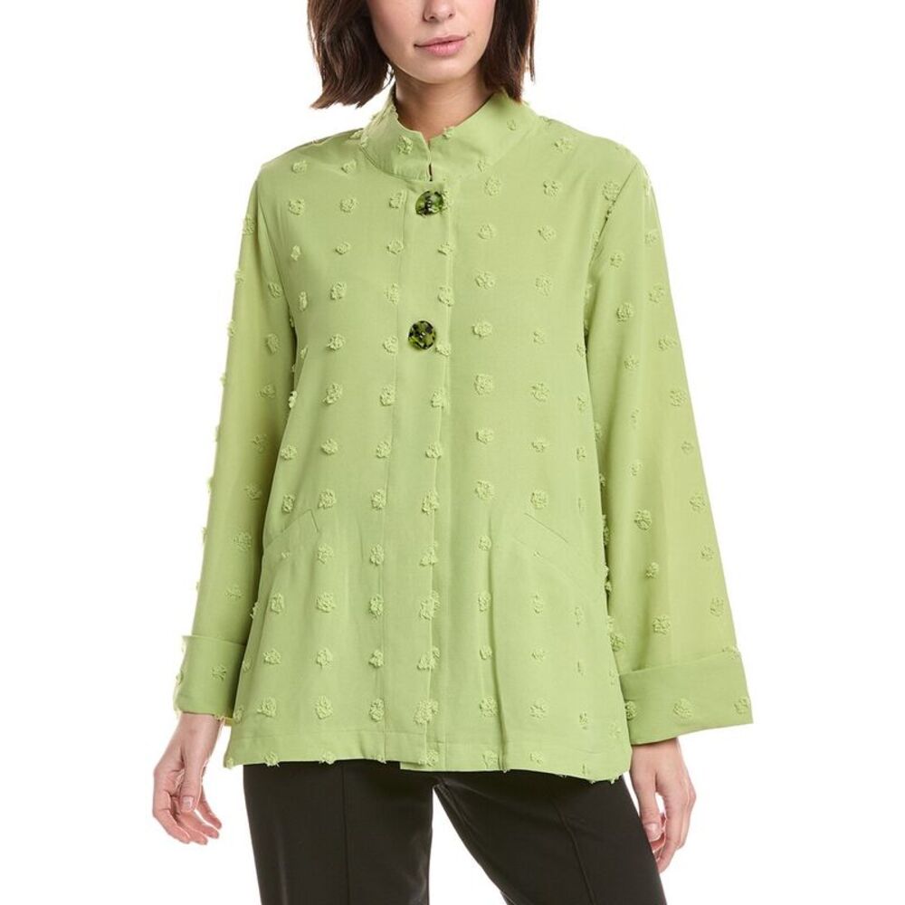 Lemon Grass Womens  Front Buttoned Jacket, Black